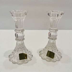 Mikasa Clear Crystal Candle Holders